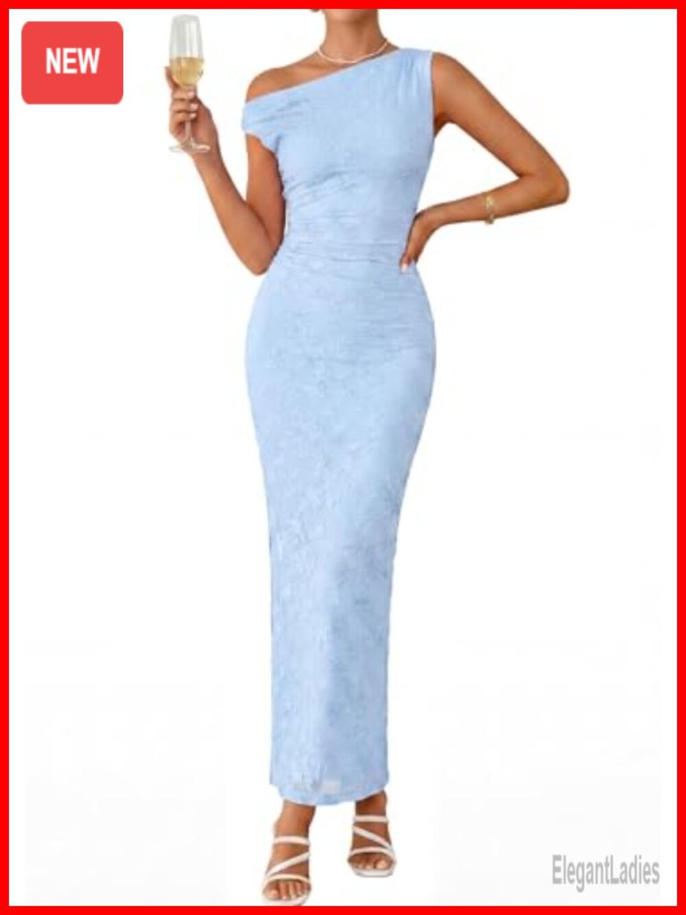 PRETTYGARDEN Womens Floral One Shoulder Maxi Dress Bodycon Ruched Cocktail